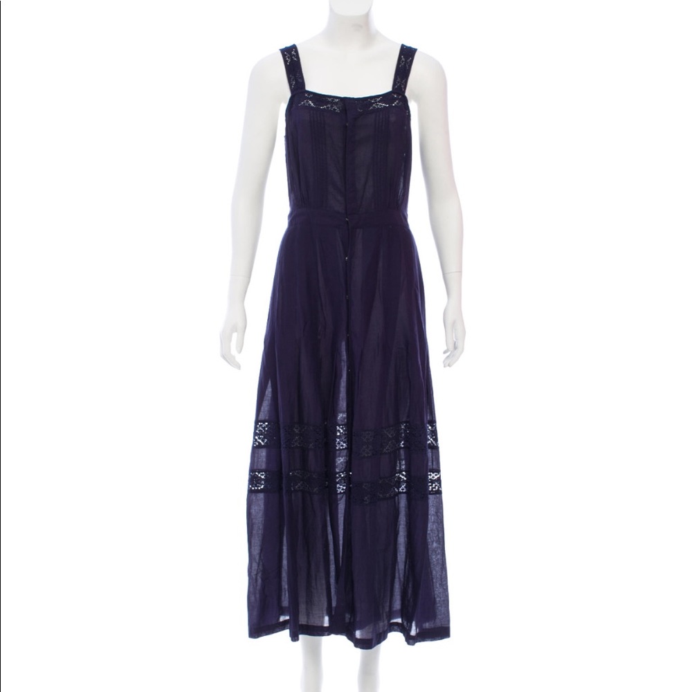 LOVESHACKFANCY navy maxi dress